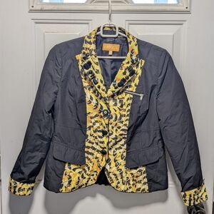 Chic Black and Yellow Women's Blazer by
